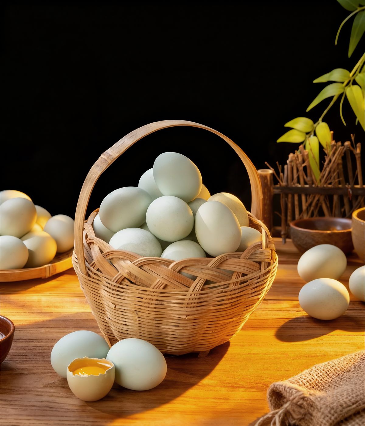 Real farm photo: free-range green-shell eggs (绿壳鸡蛋) from mulberry pasture, Rugao longevity farm